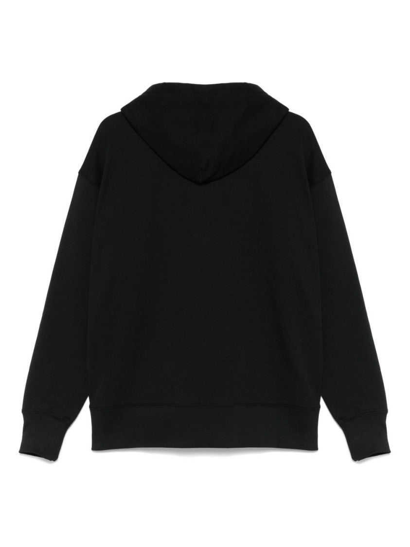 Msgm Raglan Sleeve Black Hoodie
