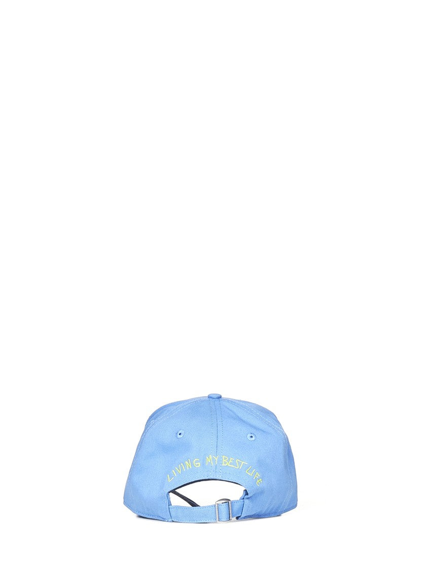 Dsquared2 Clear Blue Baseball Cap With Embroidered Detailing