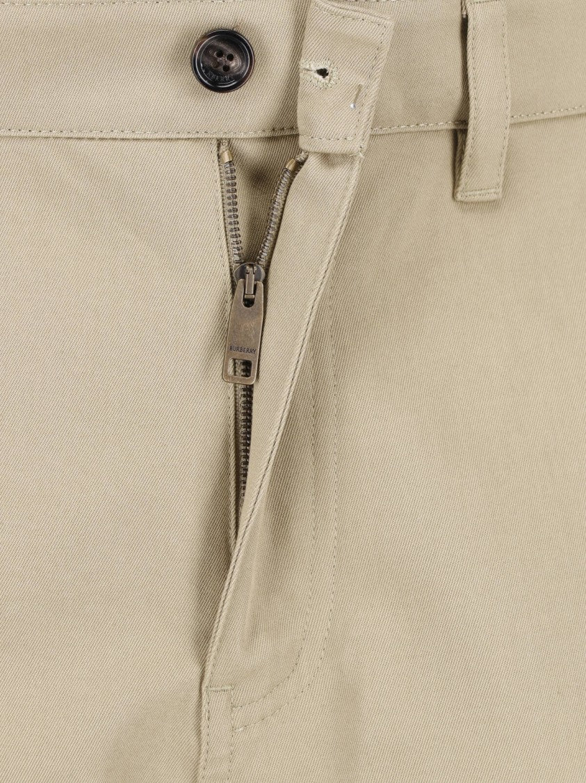 Burberry Beige Arthur Straight-Leg Cotton Trousers