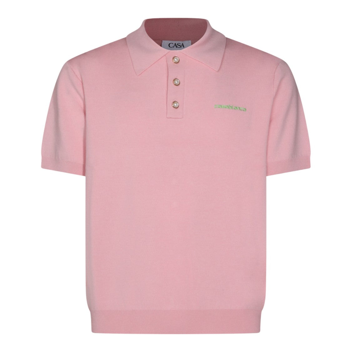 Casablanca Short-Sleeved Polo Shirt In Soft Pink