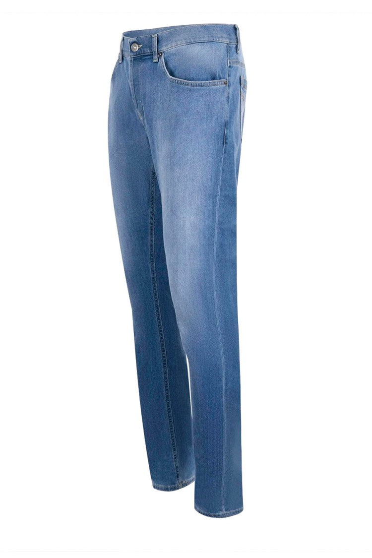 Dondup Blue Slim-Leg Faded Cotton-Blend Jeans