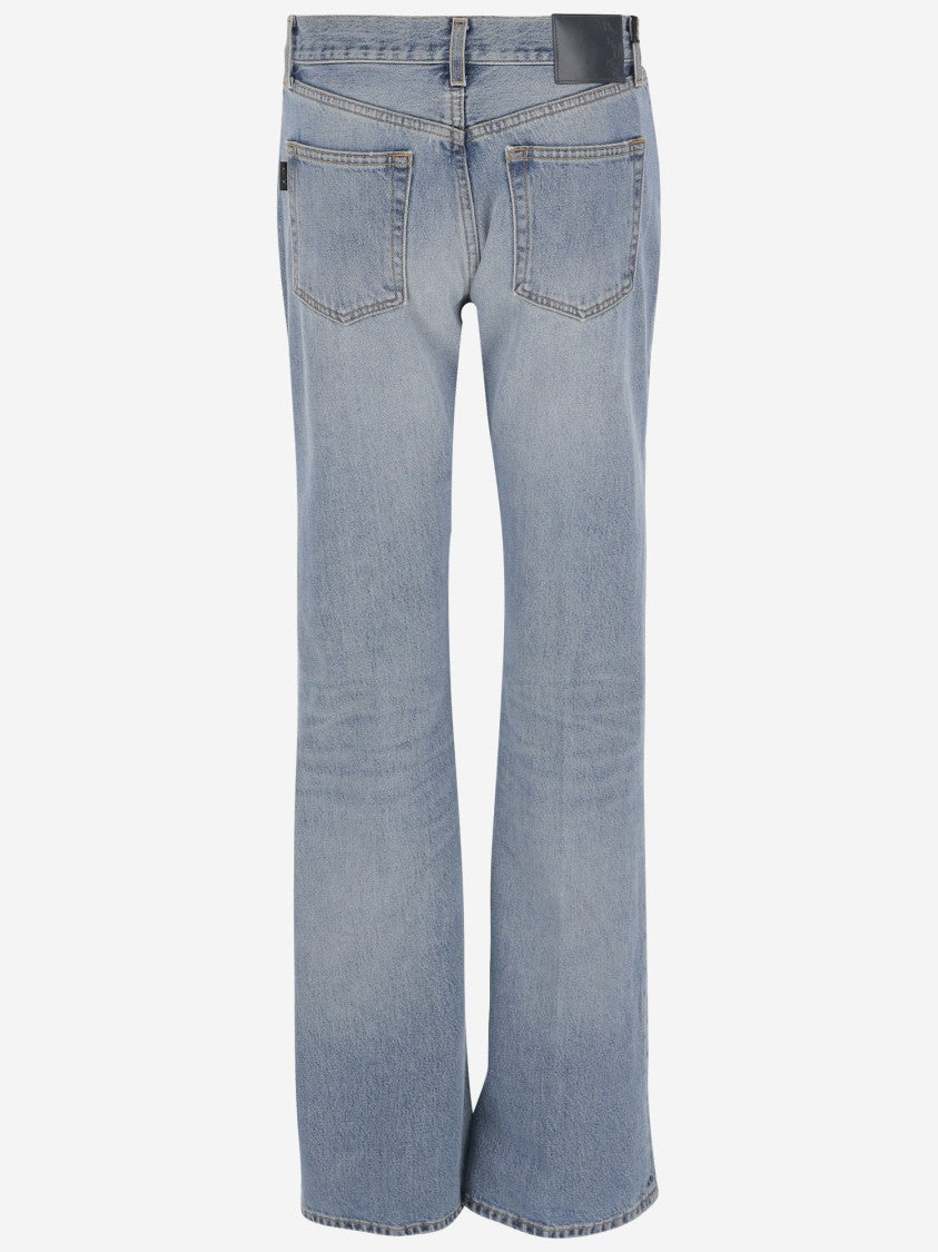 Haikure Washed Light Denim Jeans With Wide Leg