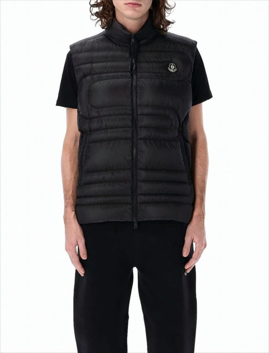 Moncler High-Collar Padded Vest With Quilted Design