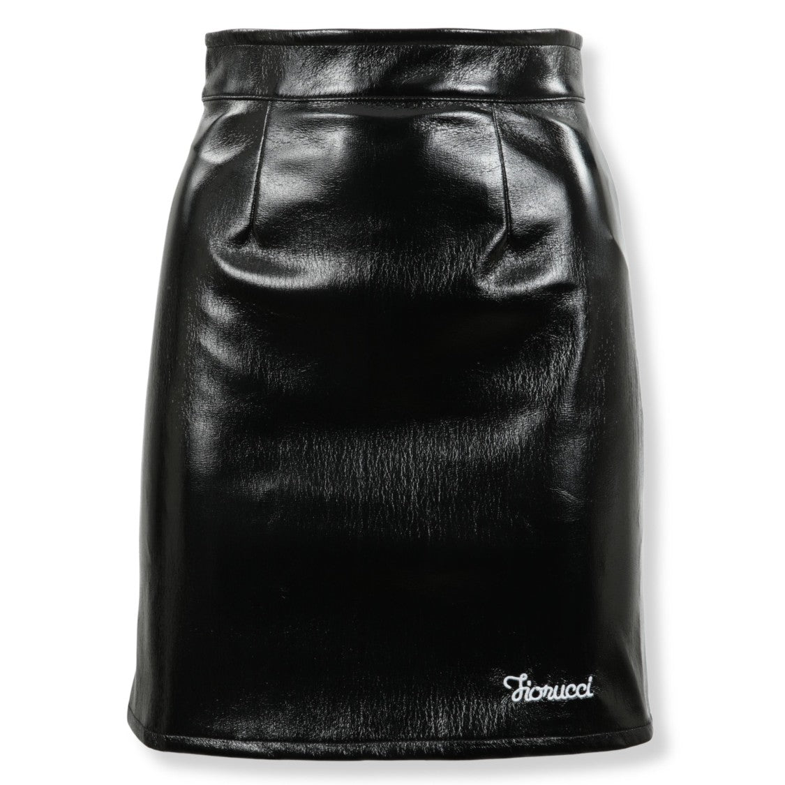 Fiorucci Shiny Vinyl Miniskirt With Logo Detail