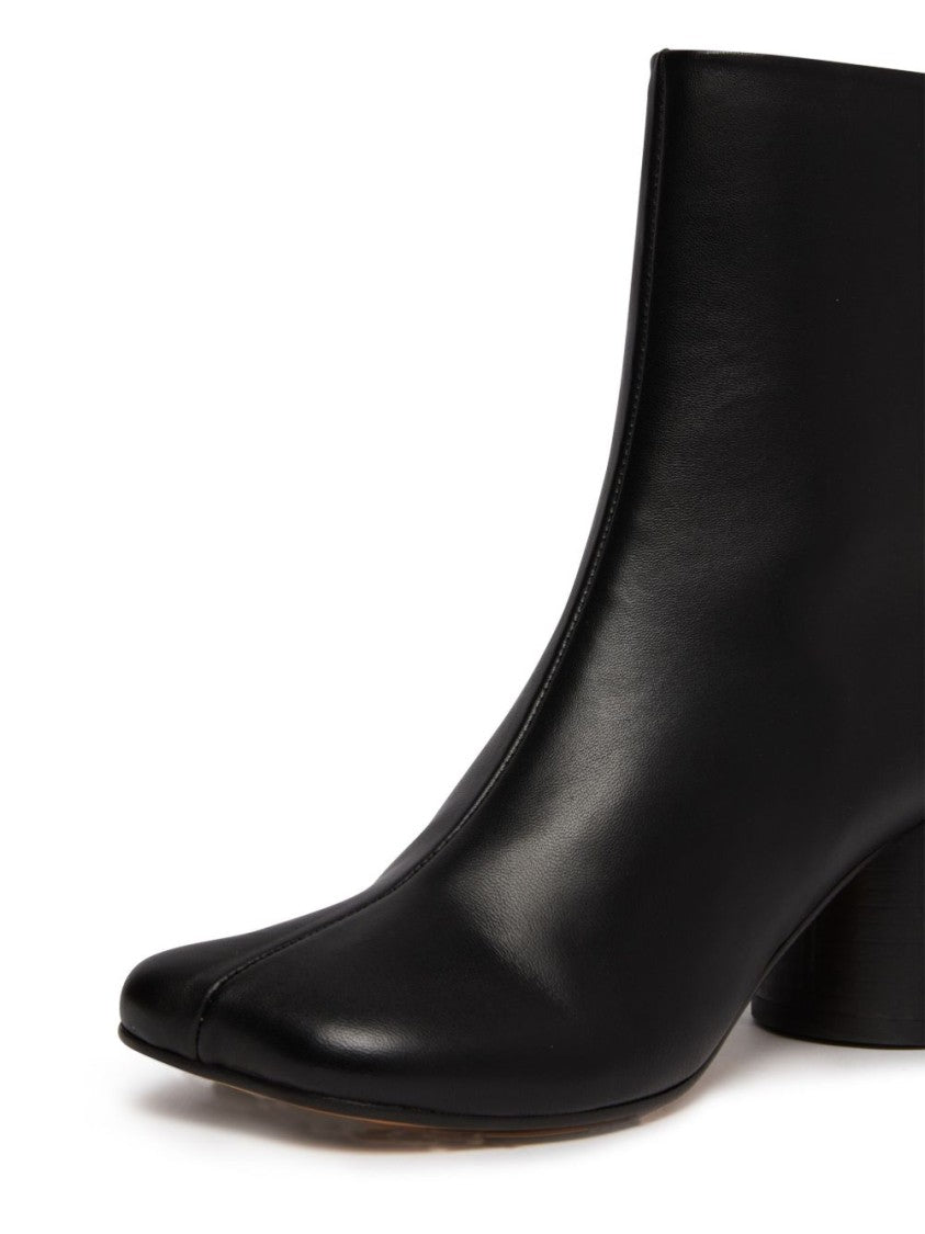 Mm6 By Maison Margiela Black Split-Toe Block Heel Ankle Boots