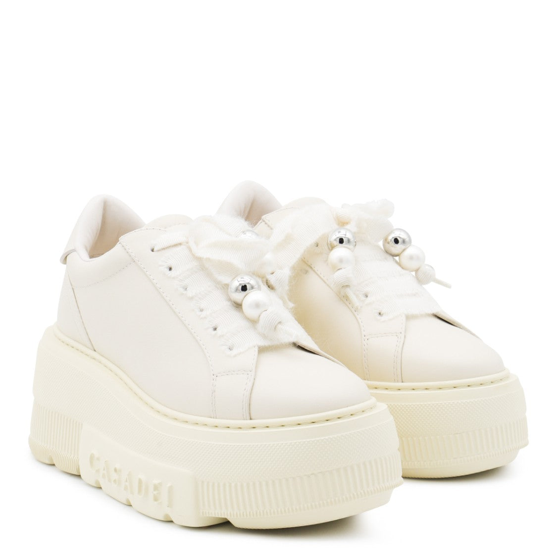Casadei Milk Leather Nexus Sneakers
