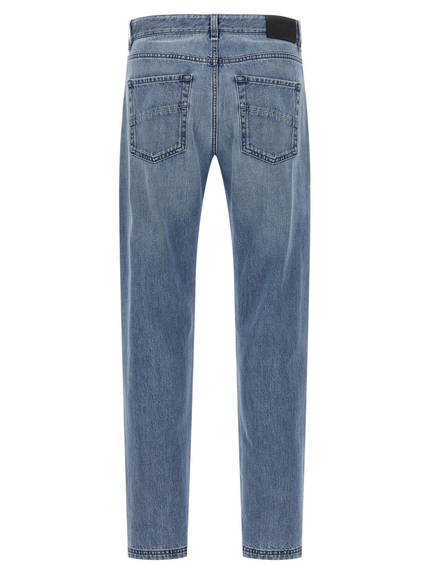 Fendi Stonewashed Cotton Denim Jeans