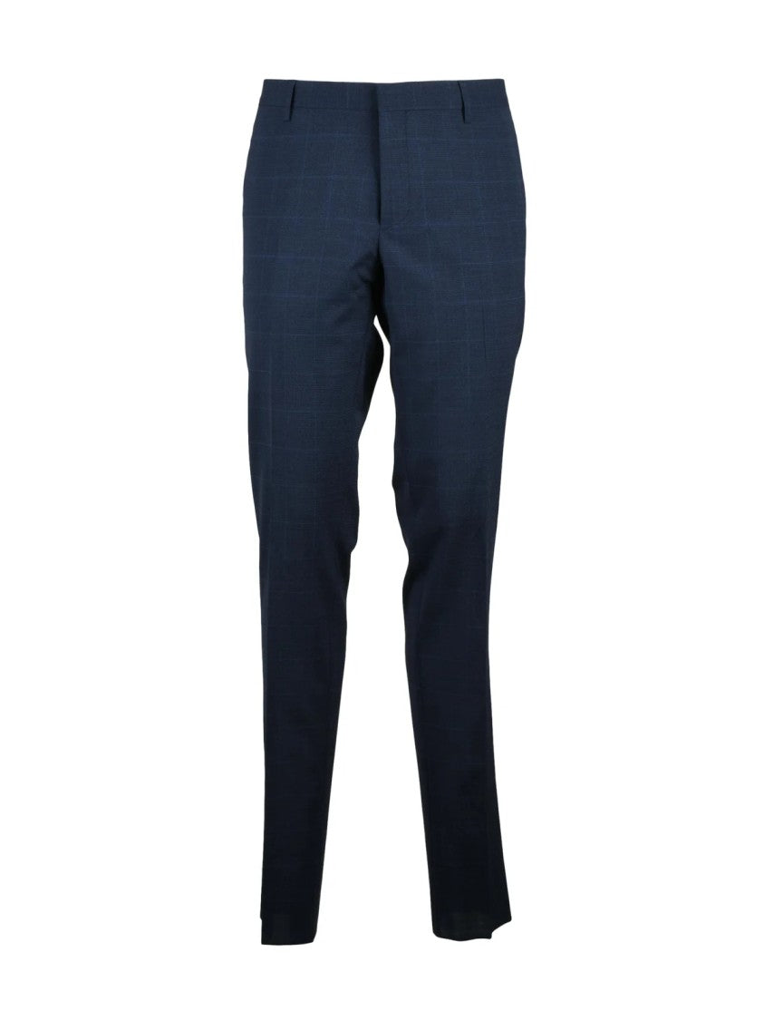 Paoloni Tailored Two-Piece Suit With Notch Lapels And Subtle Check Pattern