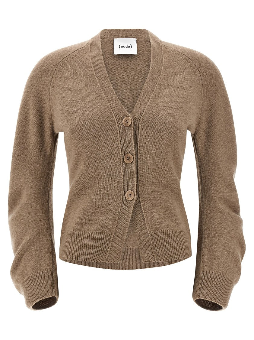 Nude Curved Sleeves Cardigan