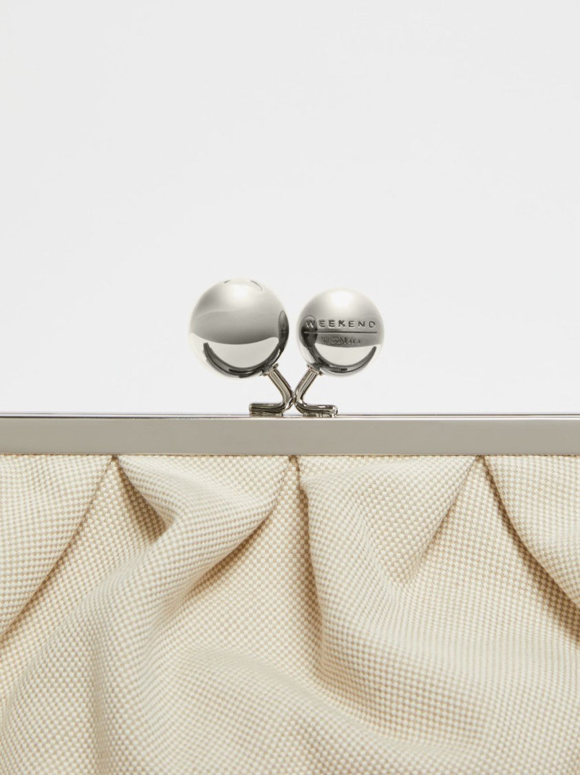 Max Mara Medium Cotton-Linen Clutch Bag