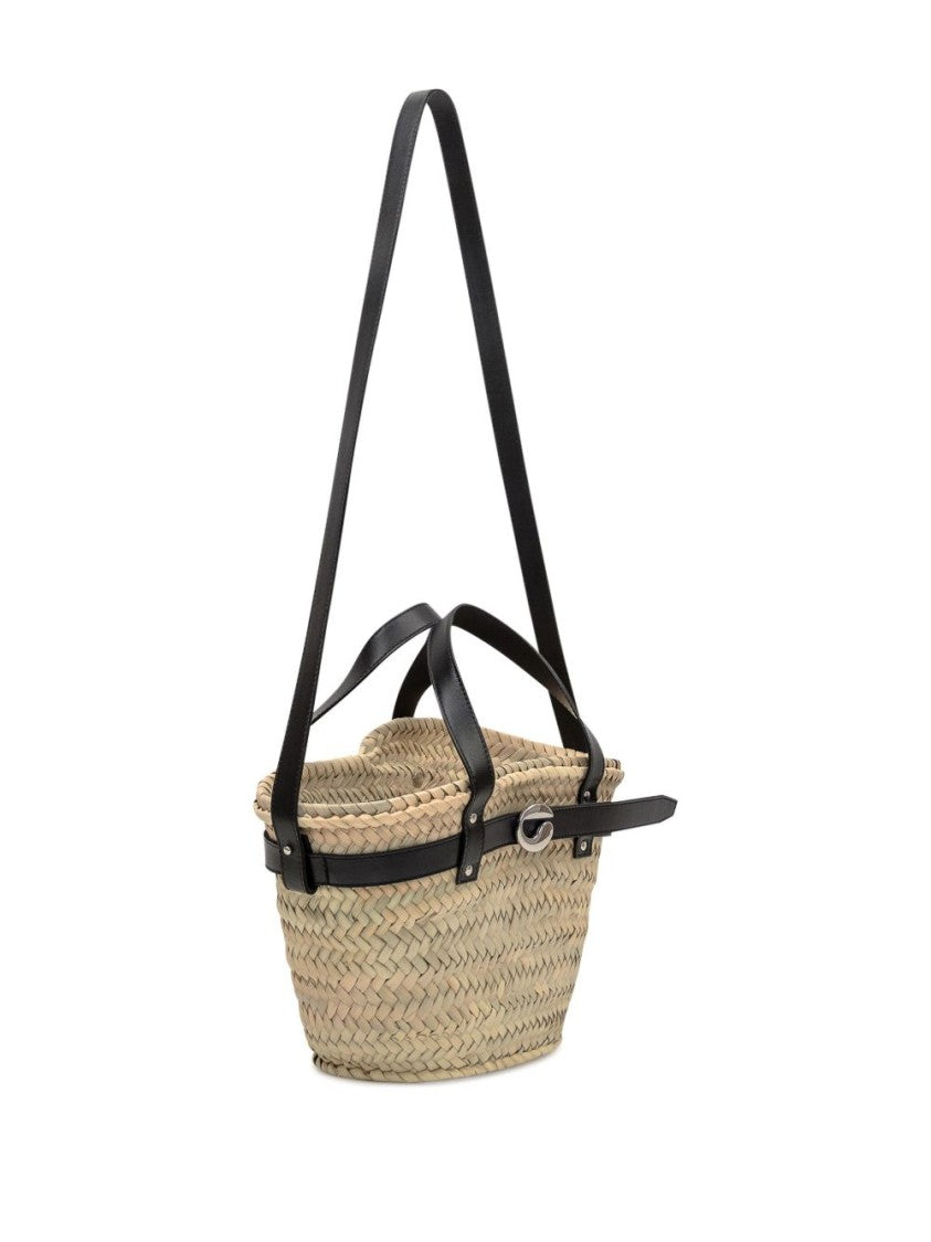 Coperni Beige Woven Basket Carabiner Shoulder Bag