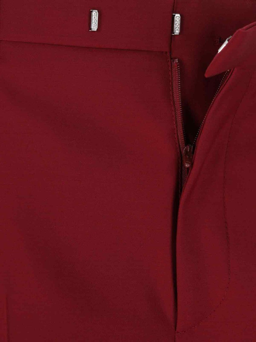 Gucci "Petite" Wide-Leg Pants – Red