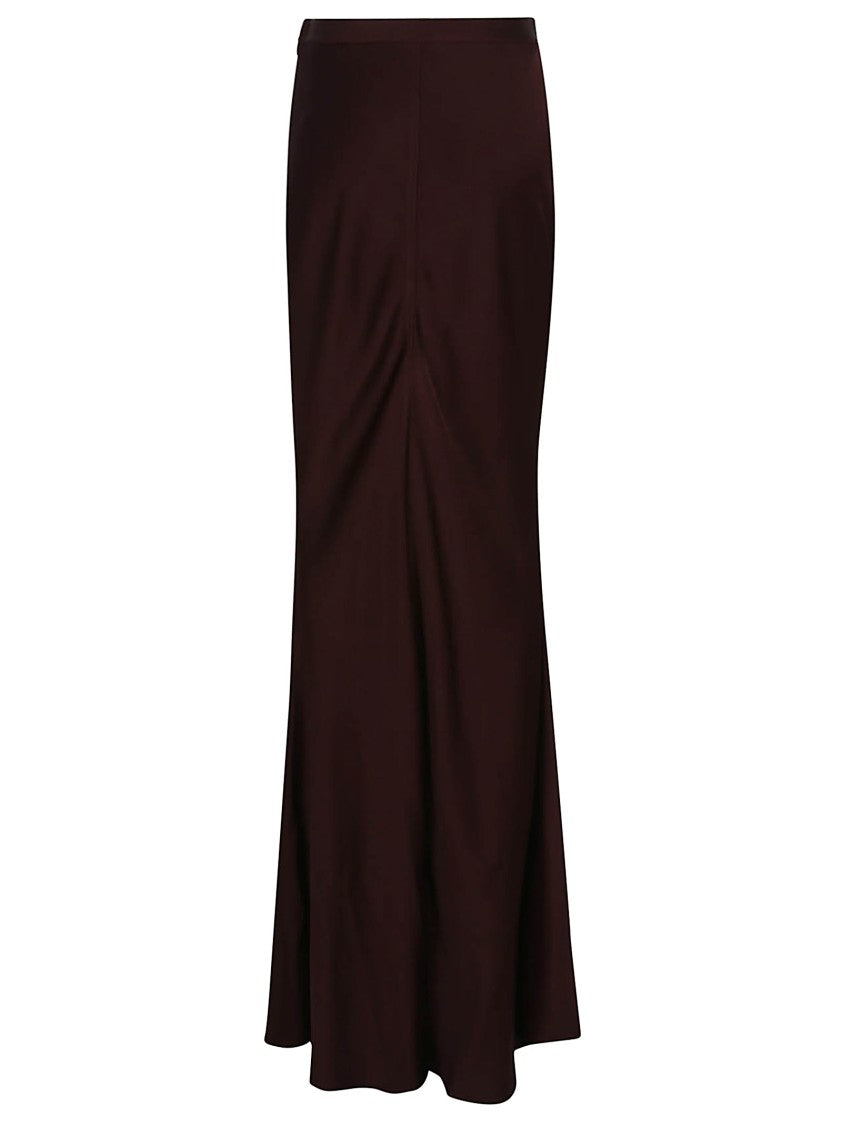 Elisabetta Franchi Maxi Skirt In Acetate Blend With Flared Hem