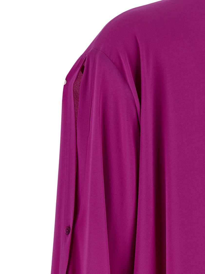 Di.La3 Pari' Lavallière Collar Silk Crepe De Chine Shirt