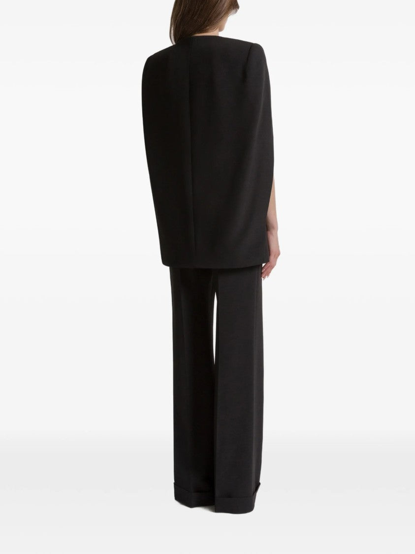 Alberta Ferretti Black Structured Sleeveless Viscose Jacket