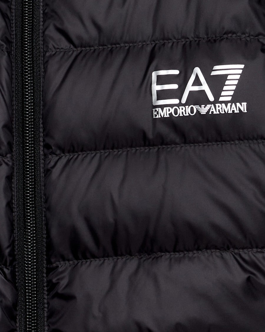 Ea7 Emporio Armani Packable Lightweight Puffer Jacket With Horizontal Quilting And Contrast Detail