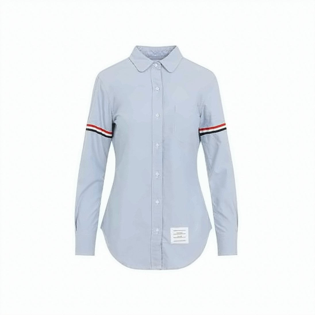 Thom Browne Long-Sleeved Button-Up Shirt With Striped Accents
