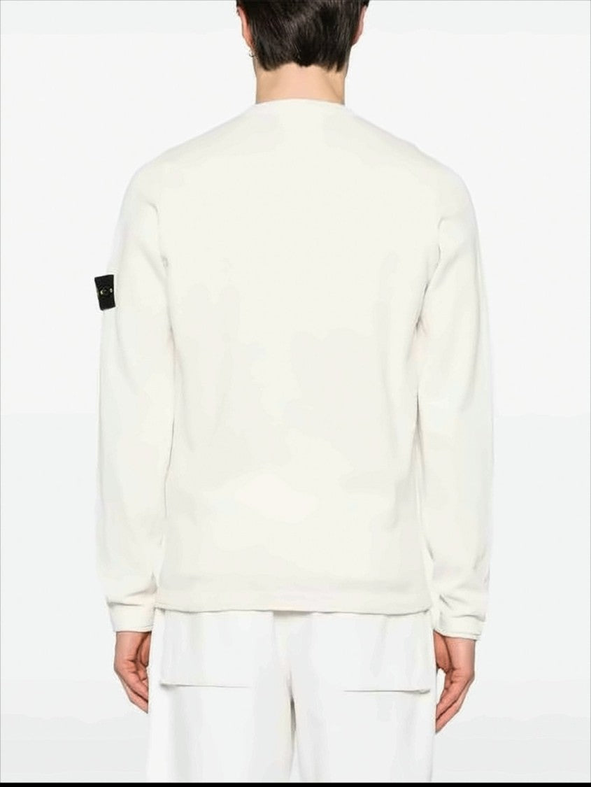 Stone Island Long-Sleeved White Sweater