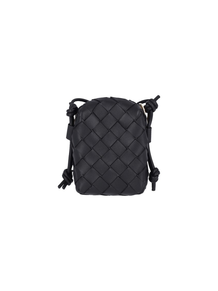 Bottega Veneta Mini Intrecciato Lambskin Shoulder Bag With Knot Details