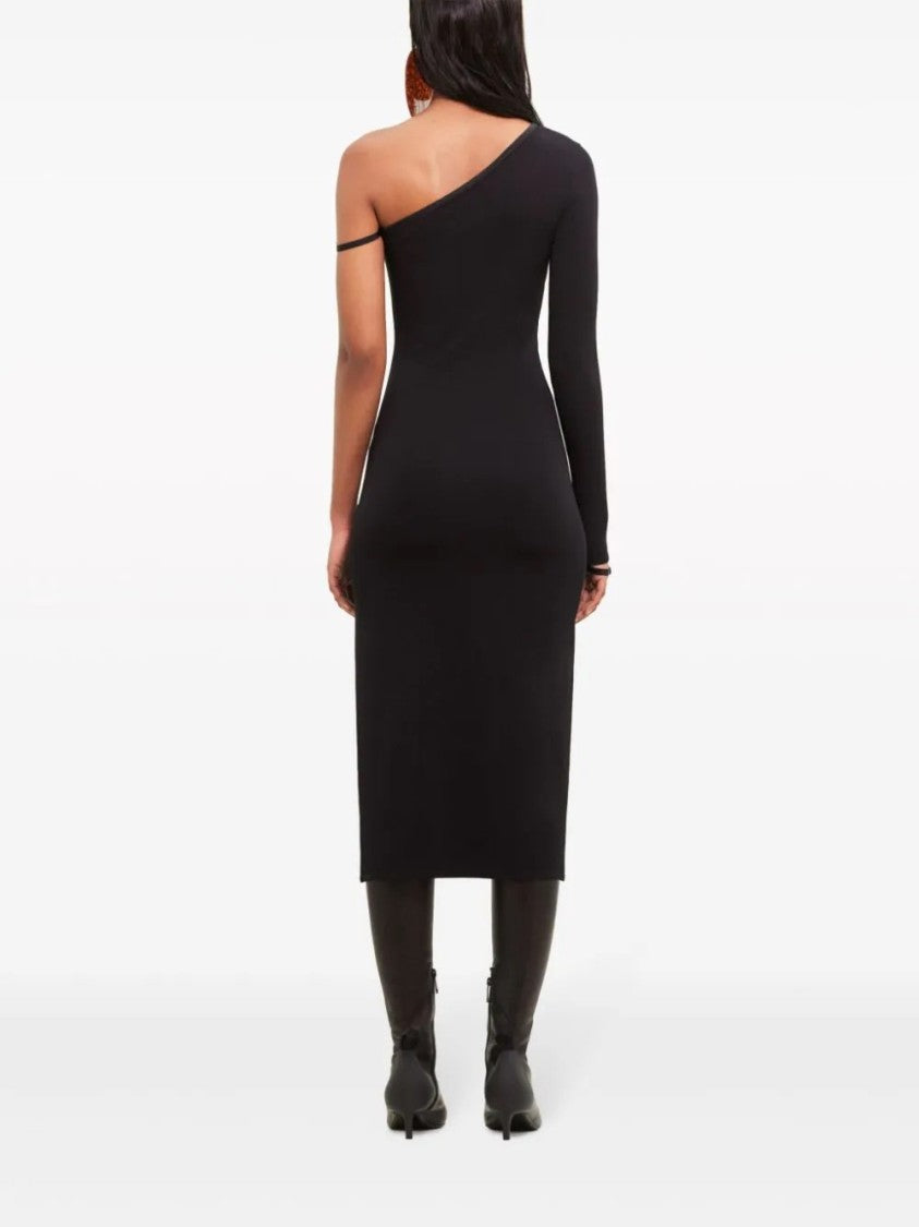 Courrèges Asymmetrical Off-Shoulder Midi Dress