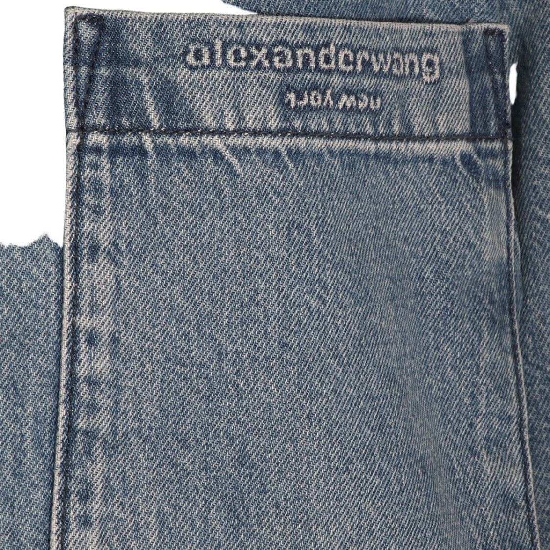Alexander Wang Cropped Denim Shirt With Classic Collar