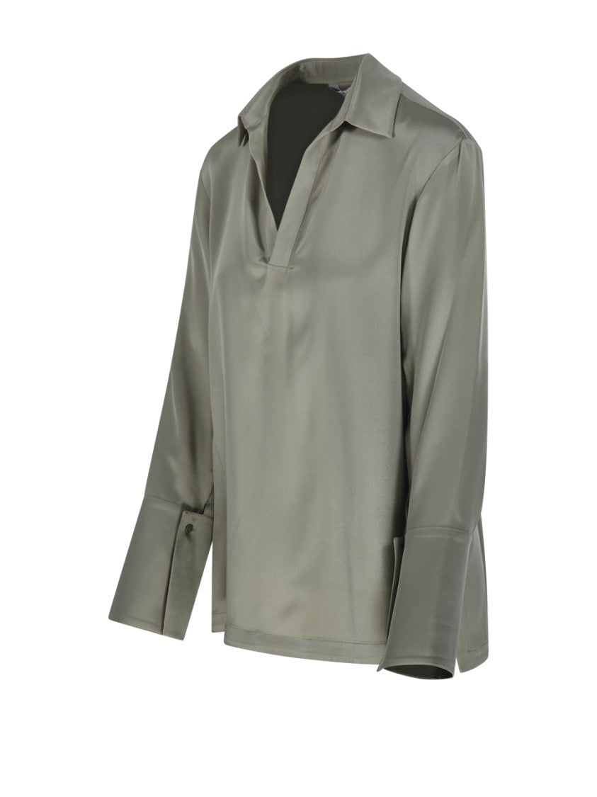 Max Mara Relaxed-Fit Blouse With Classic Collar And Unique Cuffs