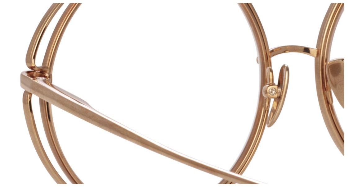 Linda Farrow Lfl Oversized Round Frame Eyeglasses With Double-Layered Metal Wire