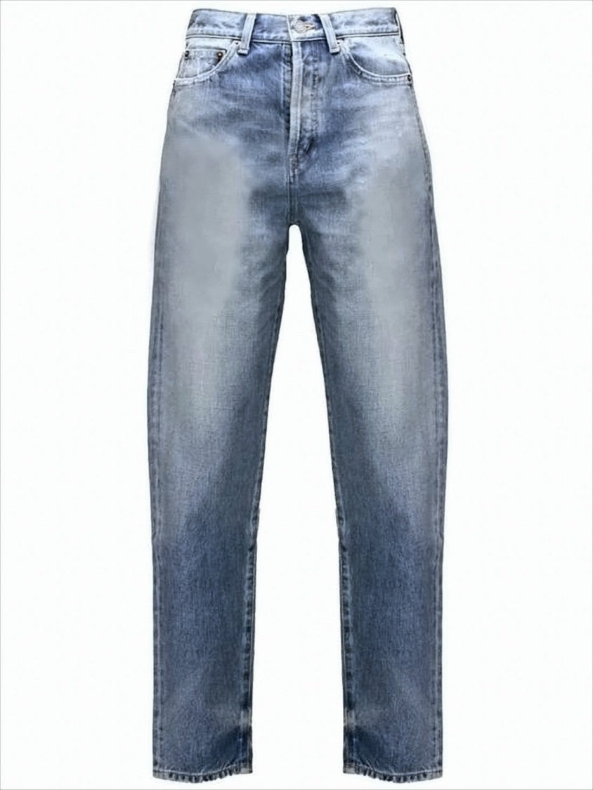 Saint Laurent Classic Straight-Leg Denim Pants With Wash Effect