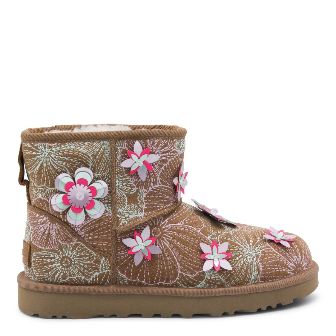 Ugg Ankle Boots With 3D Floral Appliqués