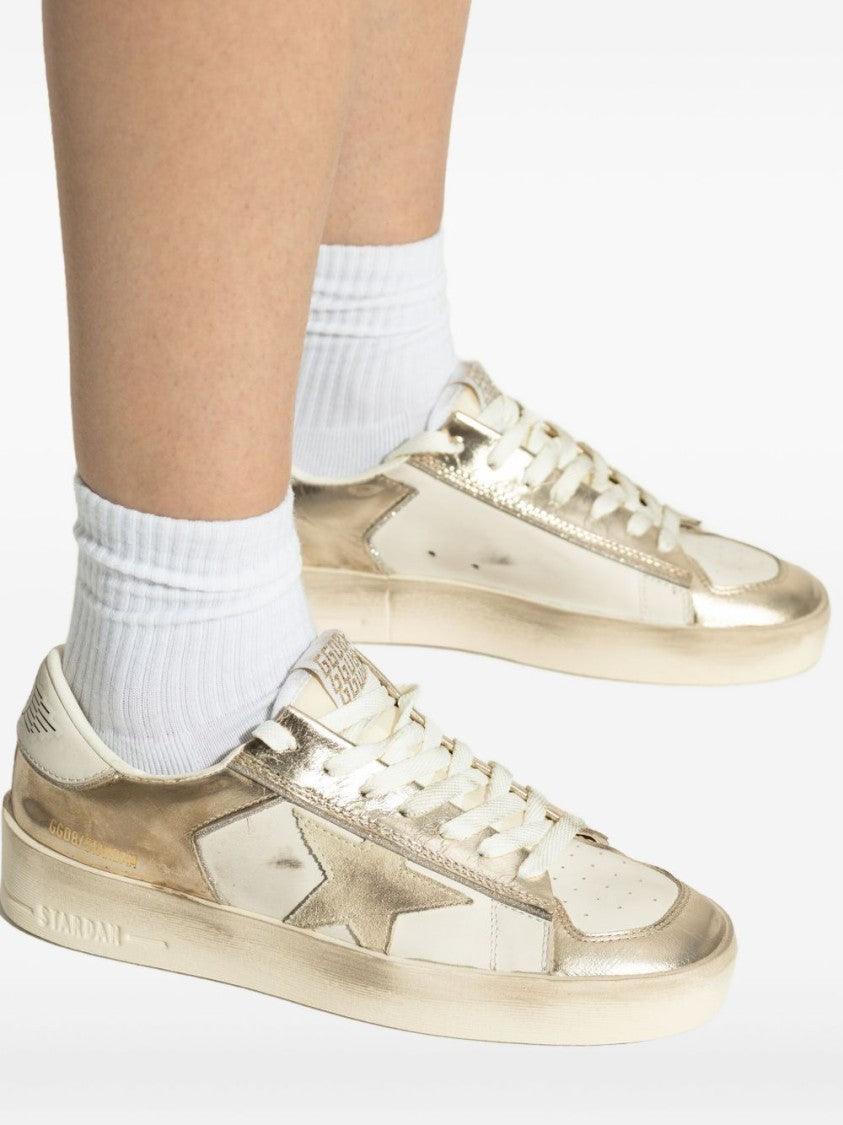 Golden Goose Platinum Leather Stardan Sneakers