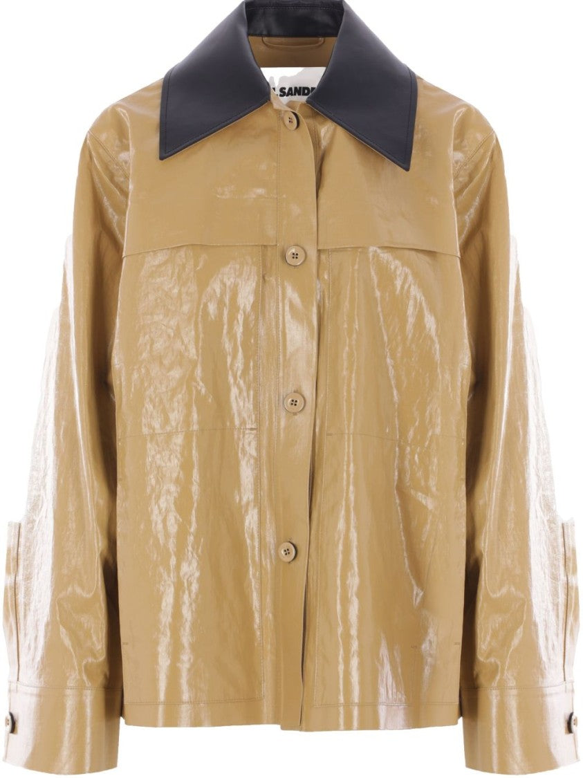 Jil Sander Sand-Colored Waxed Leather