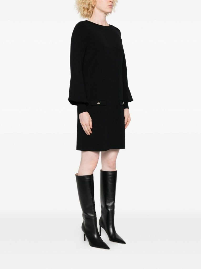 Liu Jo Mini Dress With Boat Neck And Puff Sleeves