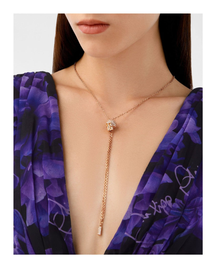 Philipp Plein Sliding $Kull Crystal Cable Chain Necklace