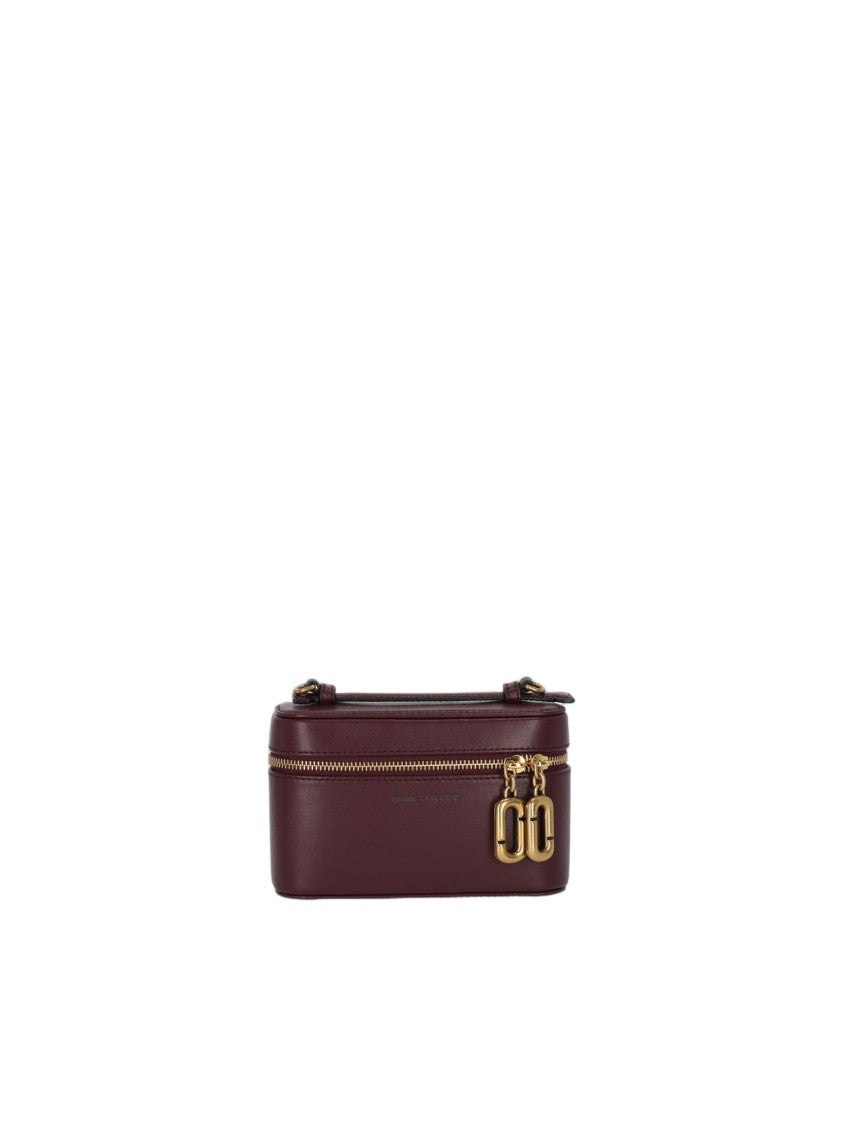 Marc Jacobs Burgundy Cow Leather East-West Vanity Bag