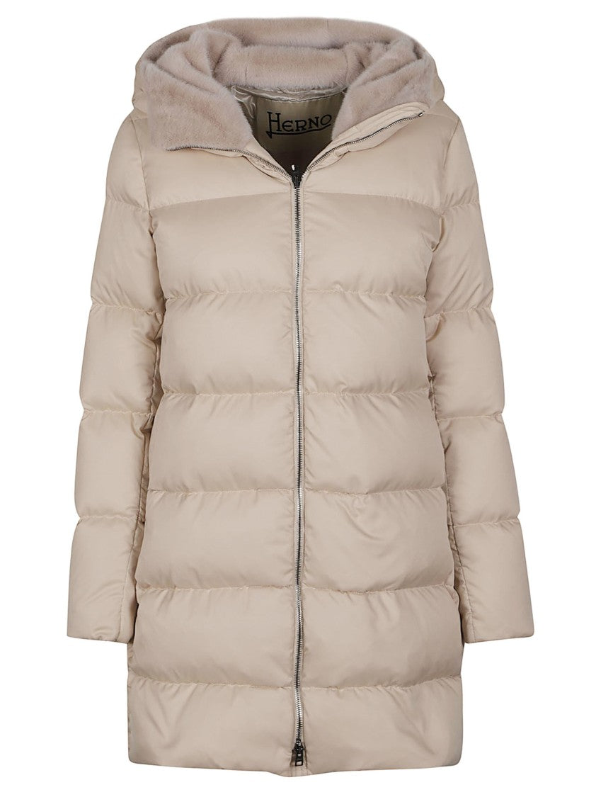 Herno A-Shape In Arendelle Faux Fur Polyester Down Jacket
