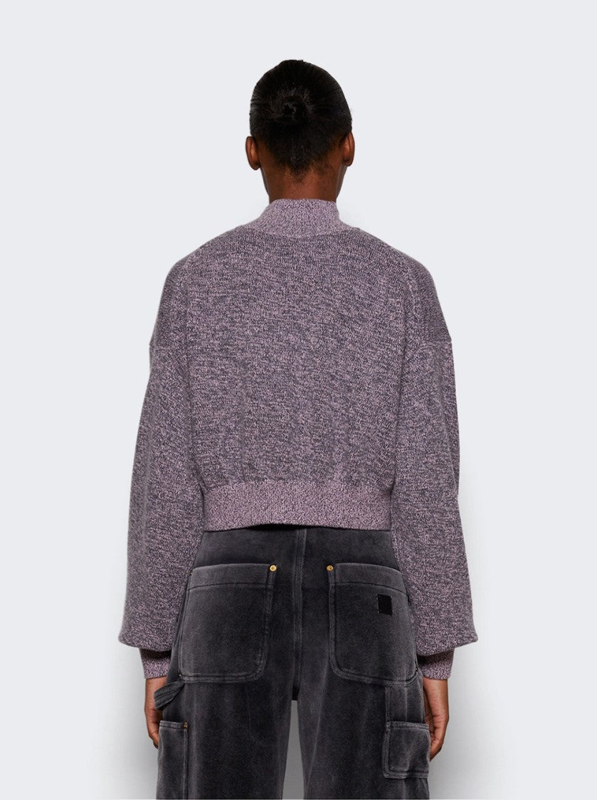 T By Alexander Wang Cropped Sweater With Embossed Logo Pink