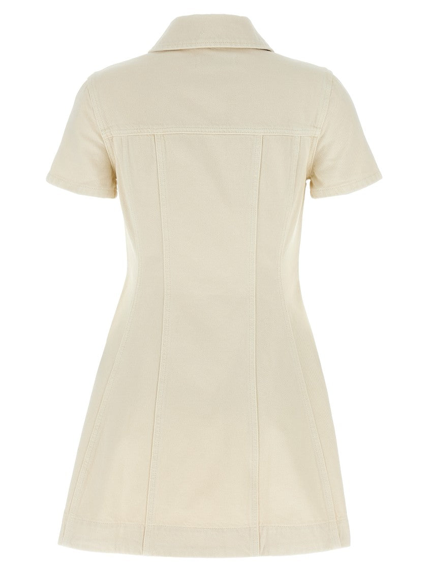 Self-Portrait Cream Collared Denim Mini' Dress