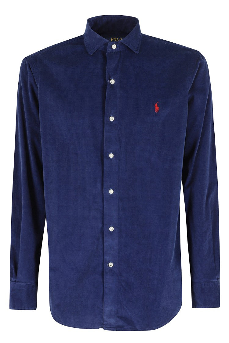 Polo Ralph Lauren Classic Collar Long Sleeve Shirt In Freshwater Cotton Velvet