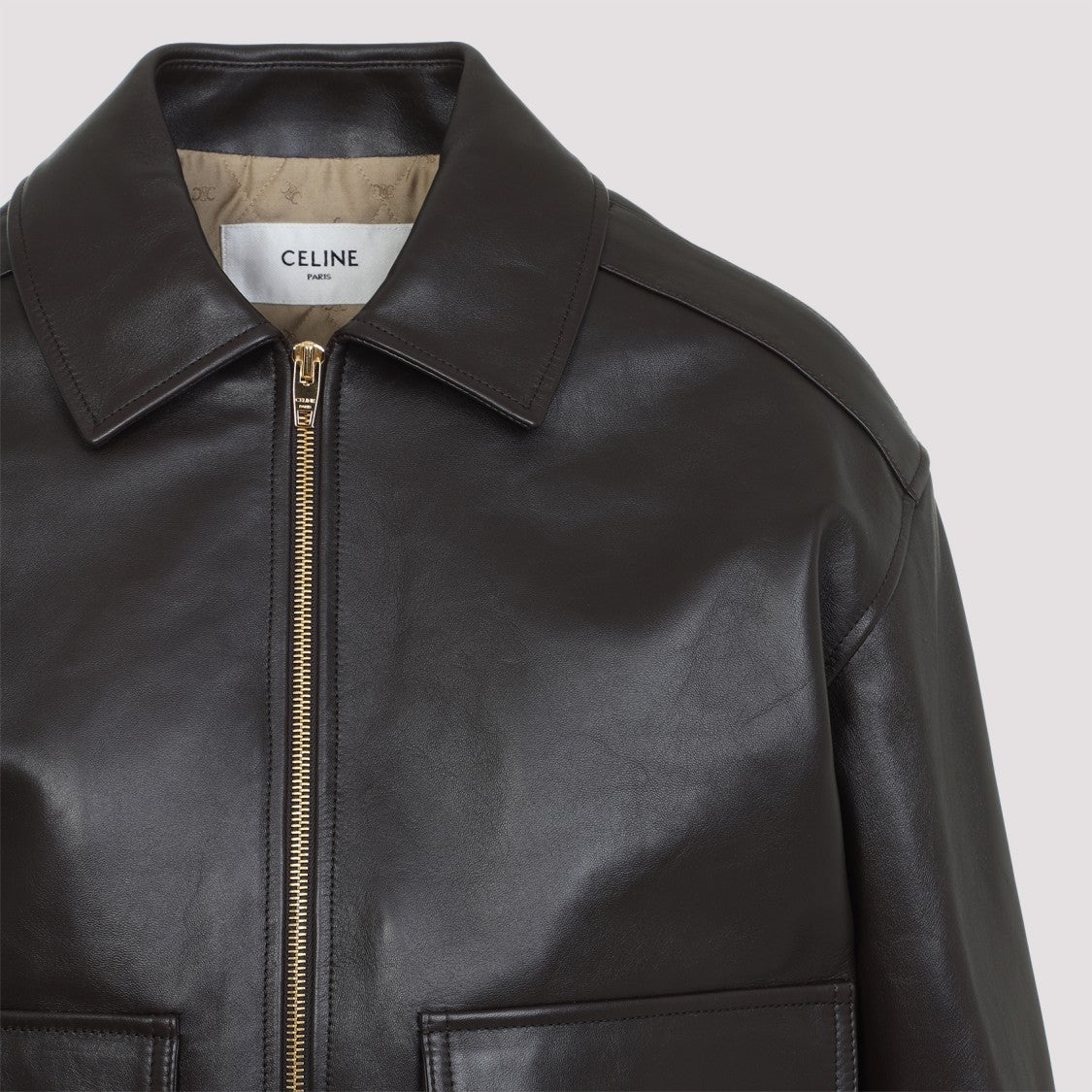 Celine Aviateur Brown Leather Jacket
