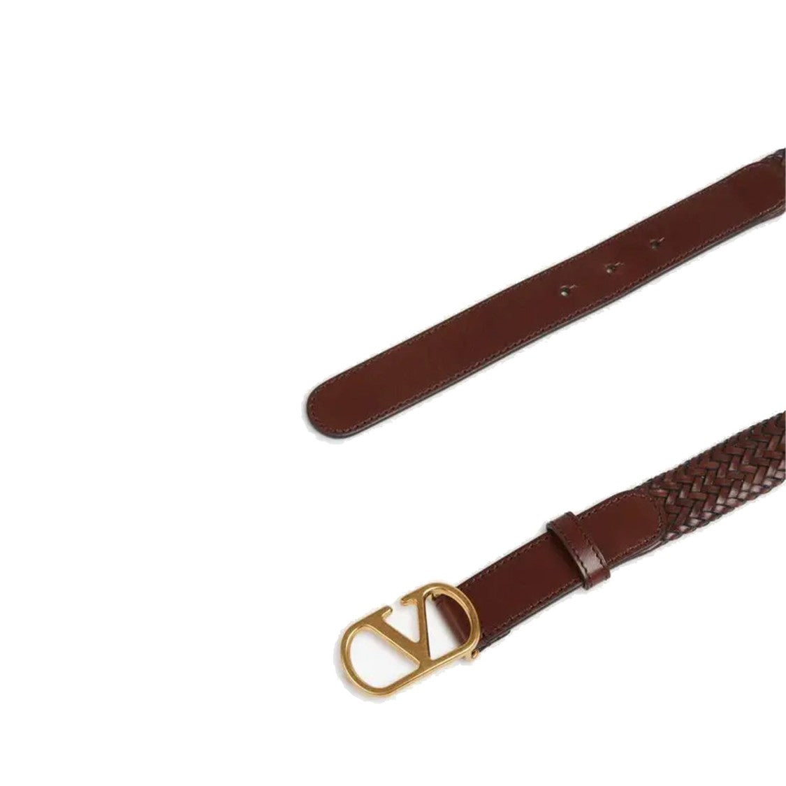Valentino Garavani Woven Leather Vlogo Belt