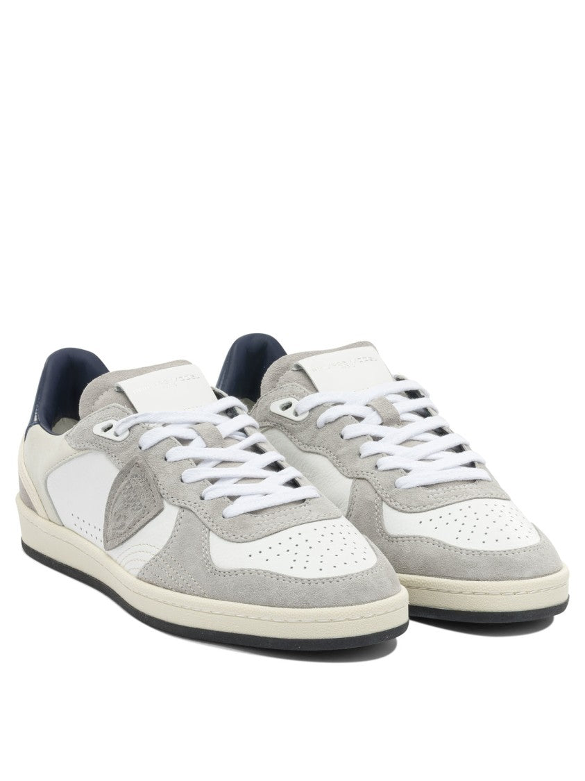 Philippe Model Paris Low-Top Leather Sneakers With Suede Accents