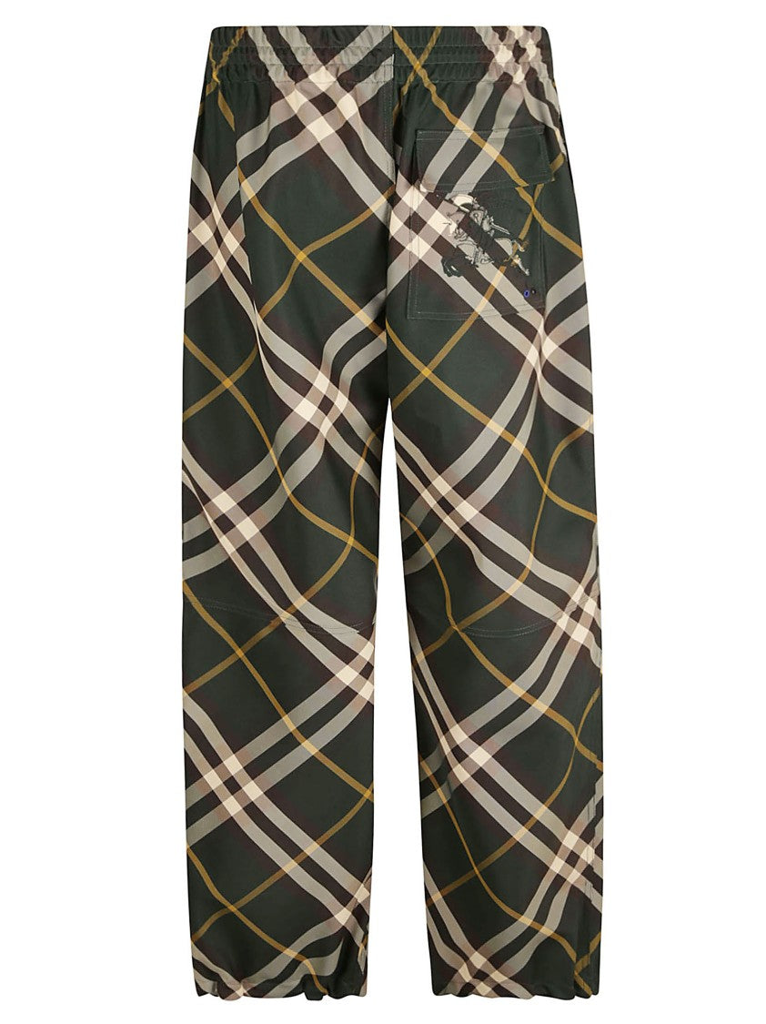 Burberry Plaid Trousers With Comfort Elastic Waistband