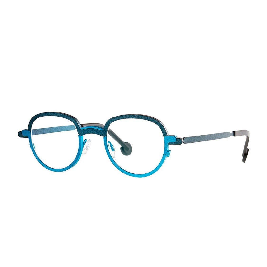 Theo Eyewear Blue Mong Kok Titanium Sunglasses