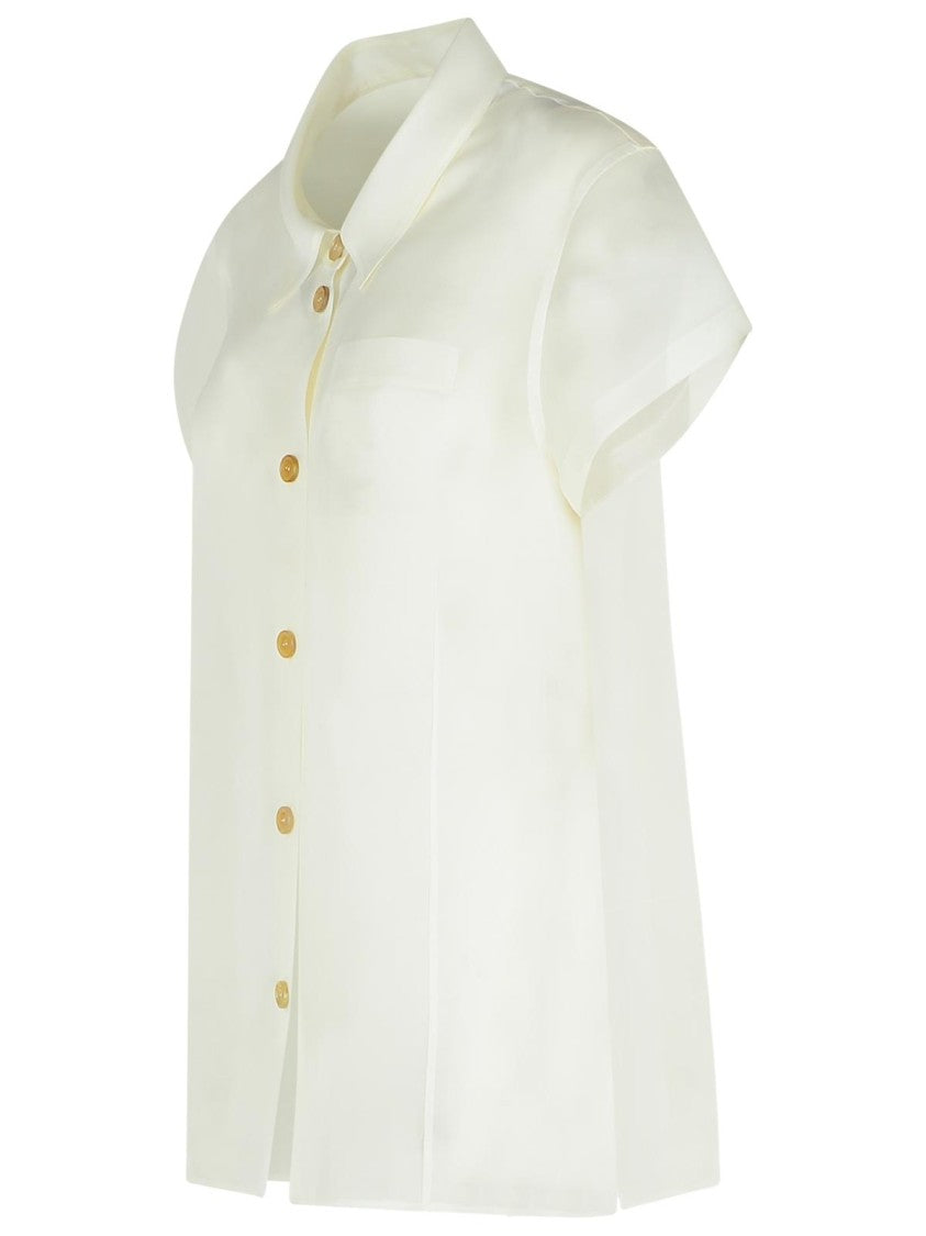 Khaite Keefe' White Silk Shirt