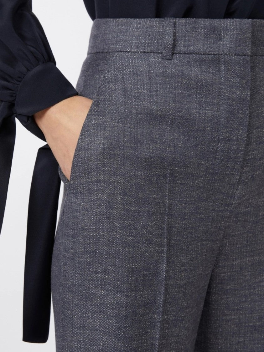 Max Mara Refined Straight-Leg Tailored Pants With Subtle Texture