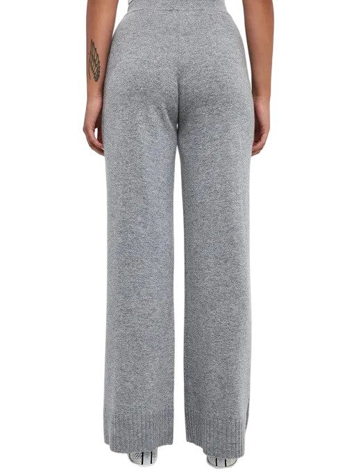 Armani Exchange Wide-Leg Knit Pants Ribbed High Waist