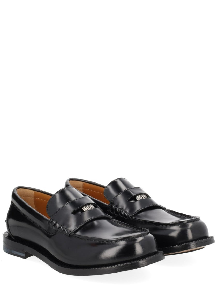 Gucci Penny Emblem Calfskin Loafers