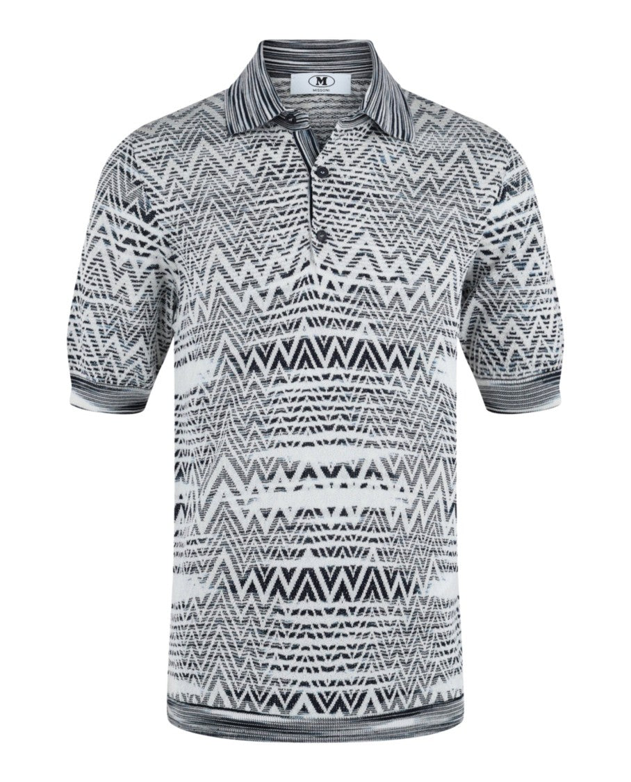 M Missoni Zig Zag Slub Polo Shirt