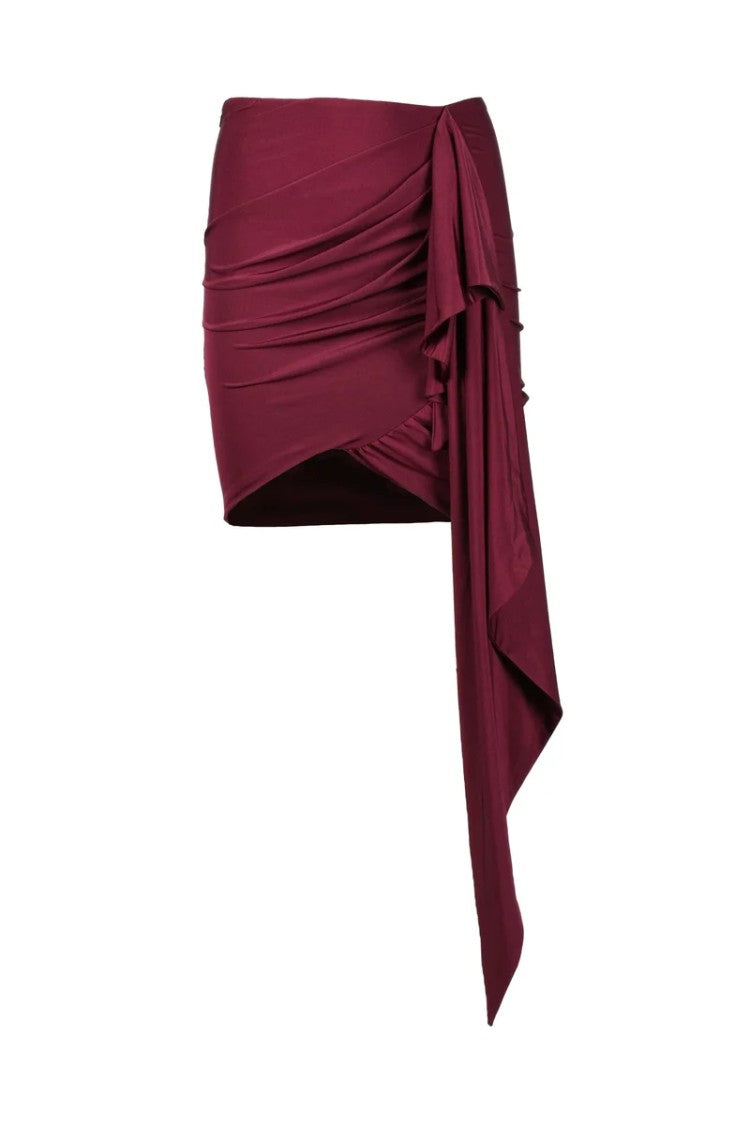 Nine Minutes Red Polyester Skirt