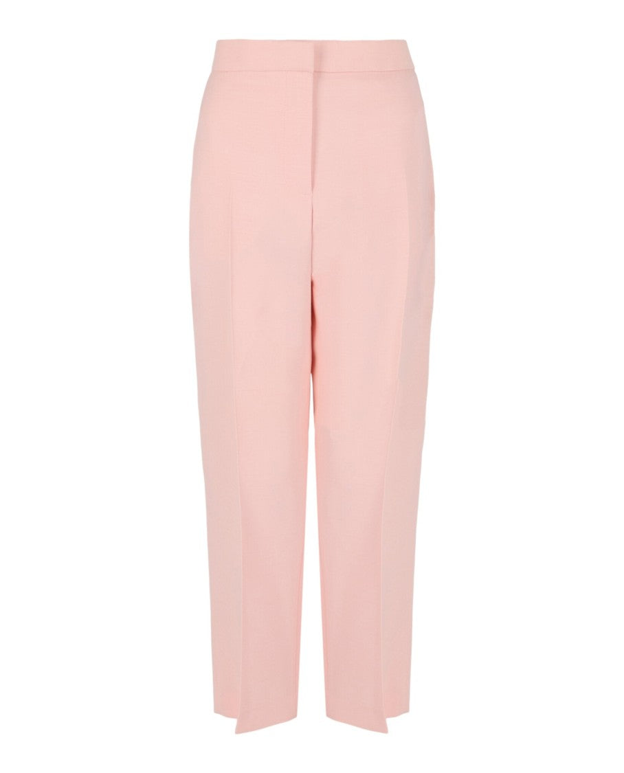 Alexander Mcqueen Mid Rise Straight Leg Trousers With Deep Creases